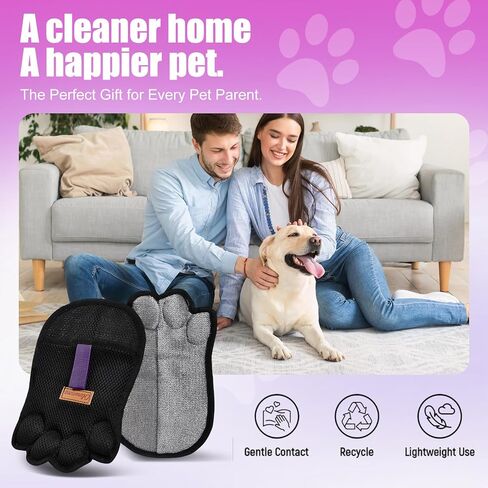 Pet Hair Removal Glove for Dogs & Cats Five-Finger Electrostatic Pet Hair Remover Glove Reusable Brush Pet Hair Tool & Upholstery Cleaning pet Gloves for pet Hair Removal in Kuwait
