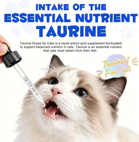 Taurine Drops for Cats – Liquid Taurine Supplement for Eyesight, Heart, Muscle & Immune Support, Promotes Digestion & Absorption, Essential Amino Acid for Daily Vitality & Wellness – All Life Stages in Kuwait