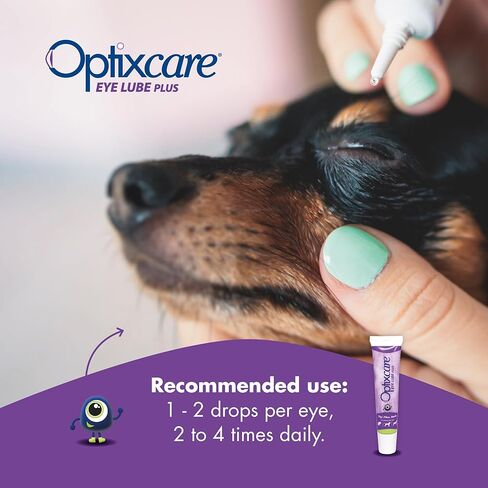 مجموعة Optixcare Eye Lube Plus Home - أنابيب 3 × 20 جرام + حامل مواد التشحيم - تزييت العين طويل الأمد للحيوانات الأليفة - دعم يومي لرطوبة العين in Kuwait