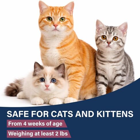 (Nitenpyram) Oral Cat Flea Treatment, Fast-Acting Flea Treatment for Cats Weighing 2-25 lbs, Begins Working Within 30 Minutes, Chicken Flavor, 12 Doses in Kuwait