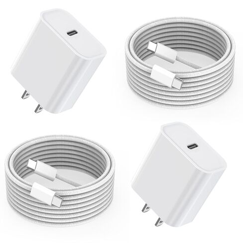 شاحن سريع iPhone، شاحن Apple سريع iPhone[معتمد من Apple MFi] 2 حزمة شاحن حائط USB C شاحن iPhone سريع 6FT Type-C USB C إلى كابلات Lightning لهاتف iPhone 14/13/12/11 Pro Max، Mini، 8، iPad/AirPods in Kuwait