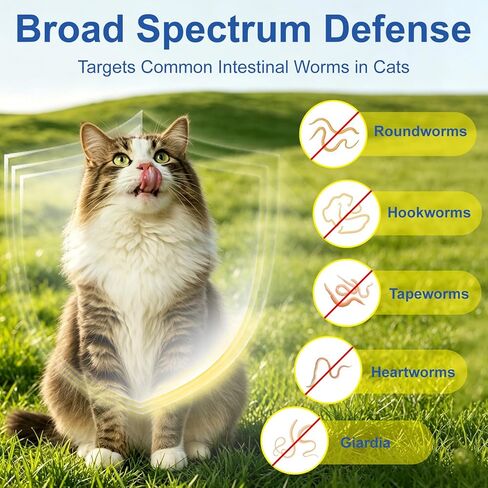 (praziquantel/pyrantel pamoate) Broad Spectrum Dewormer Tablets for Cats and Kittens, for Multi-Cat Homes, Rescuers & Shelters, 100 Tablets in Kuwait