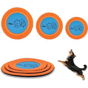 Bifeaw 3 Packs Nylon Interactive Dog Flying Disc - Floating Dog Toys for Aggressive chewers - Water Toys for Dogs (Blue and Yellow) in Saudi Arabia