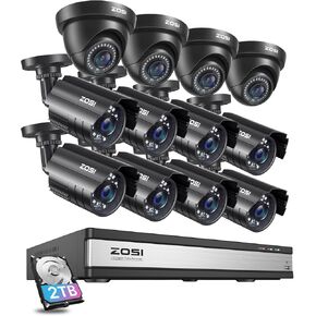 ZOSI 8CH 3K Lite Home Security Camera System Outdoor Indoor,AI Human/Vehicle Detection,Night Vision,H.265+ 8 Channel 5MP Lite Video DVR with 4pcs 1920TVL 1080P Weatherproof CCTV Cameras,(NO HDD) in Kuwait