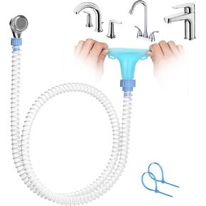 Slip-On Dog Shower Attachment for Bathtub Faucet, Ear-Tab Zip-Tie Connector, Handheld Sprayer Head, 5 ft Hose, Fits Spouts up to 3 in in Saudi Arabia