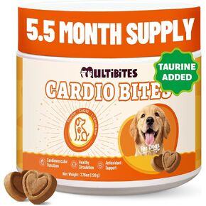 Dog Healthy Heart Supplements - Taurine for Dogs with CoQ10, L-Carnitine, Fish Oil, Vitamins - Supports Cardio & Cardiovascular Health, Antioxidant Support, 7.76 oz in Kuwait