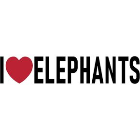 I Love Elephants Sticker Large 3x9 Heart Fun Elephant Wild Animal Stickers in Kuwait