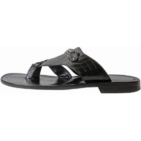 Jo Black Croco Men’s Italian Leather Sandals Shoes in Saudi Arabia
