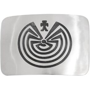 Alltribes Navajo Man in the Maze Silver Overlay Belt Buckle Mens or Ladies Indian Symbol Accessory 0002 in Kuwait