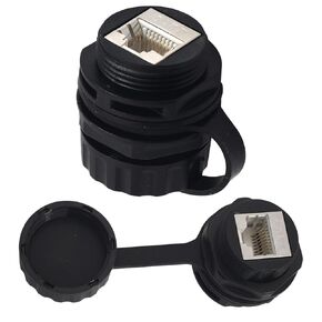 PENGLIN 5 قطع مقاومة للماء RJ45 لوحة تركيب مقرنة، محمية CAT6A/6/5E/5 إيثرنت LAN كابل موصل مزدوج الرأس أنثى إلى أنثى مع غطاء مقاوم للماء/الغبار in Kuwait