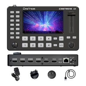 CINETREAK Cinelive V1 4HDMI livestreaming Video switcher Recorder with PTZ Camera Control PVW/PGM Output,Built-in Video Capture Function for OBS,Vmix,YouTube, ins, tiktok in Kuwait