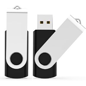 2 Pack 64GB USB Flash Drive USB 2.0 Thumb Drives Jump Drive Fold Storage Memory Stick Swivel Design - Black in Saudi Arabia
