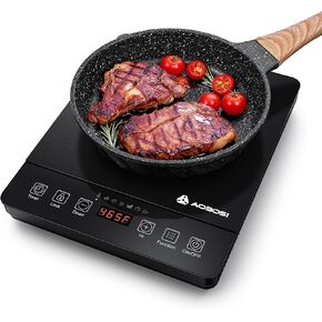 Portable Induction Cooktop 20 Temperature & Power Levels,1800W Single Burner Electric Cooktop with 6.8 inch Heating Coil,Low Noise Hot Plate with Timer in Saudi Arabia