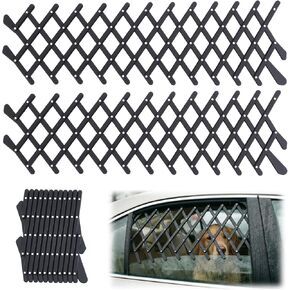 2 Pcs Car Truck Window Pet Gate, Extendable Car Window Dog Puppy Ventilation Grill Mesh Vent Security Lattice Telescopic Fence for Trucks SUV Pet Safety Protection Summer Air Ventilation in Kuwait