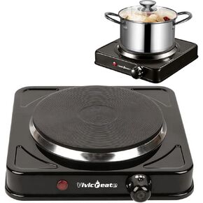 Vivicreate Electric Hot Plate, Portable Countertop Electric Cooktop, Adjustable Temperature Control, 110V Extra Burner for Apartment, Dorm, RV, Small Kitchen (Double Coil Burner) in Saudi Arabia