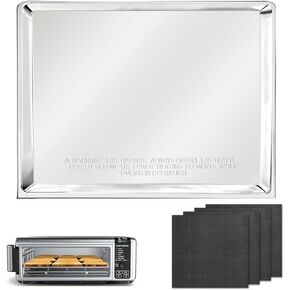 استبدال صينية الفتات لفرن مقلاة الهواء Ninja Foodi SP101 SP100 SP1001C SP201 مع 4 قطع من سجادات مقلاة الهواء المصنوعة من الألياف الزجاجية، وملحقات مقلاة الهواء لفرن Ninja airfryer Flip Up Toaster in Kuwait