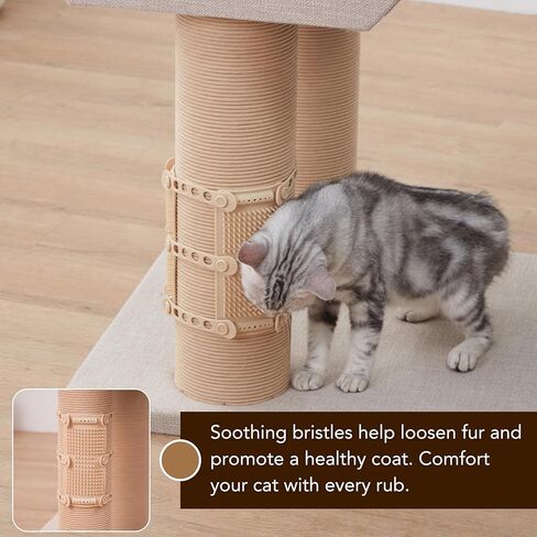 قطعتان من جهاز تدليك القطط من PetPals Anywhere مع أشرطة قابلة للتعديل وشعيرات سيليكون ناعمة، تناسب أشجار القطط والأثاث والمزيد، أداة تهذيب مهدئة وسهلة التنظيف للقطط الداخلية in Kuwait