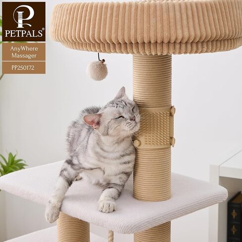 قطعتان من جهاز تدليك القطط من PetPals Anywhere مع أشرطة قابلة للتعديل وشعيرات سيليكون ناعمة، تناسب أشجار القطط والأثاث والمزيد، أداة تهذيب مهدئة وسهلة التنظيف للقطط الداخلية in Kuwait