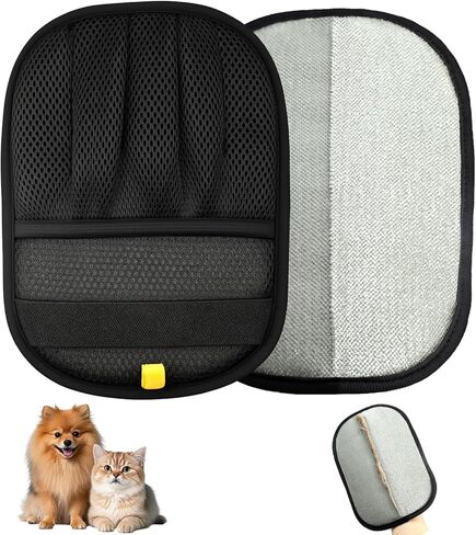 Upgraded Pet Hair Removal Gloves for Cats & Dogs, Five-Finger Electrostatic Reusable Magic Brush for Effortless Pet Hair Remover Tool on Carpet, Clothing, Laundry, Couch, Car Seat (Black) in Kuwait