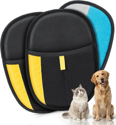 Pet Hair Removal Glove for Dogs & Cats - Upgraded Reusable Electrostatic Pet Hair Glove, Pet Hair Remover Tool for Laundry, Couch, Carpet & Car Seat, Gentle Grooming Mitt in Kuwait