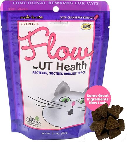 مضغ ناعم في Clover Flow لدعم يومي لصحة UT في القطط، تم تركيبه علميًا بمكونات طبيعية من أجل مسالك بولية صحية. 2.1 أوقية. (60 جم) in Kuwait