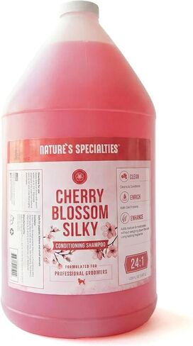 بلسم شامبو الكلاب فائق التركيز من شركة Nature's Specialities Cherry Blossom Silky، يصل إلى 3 جالون، اختيار طبيعي لمربي الحيوانات الأليفة المحترفين، بروتينات الحرير، صنع في الولايات المتحدة الأمريكية، 16oz in Kuwait