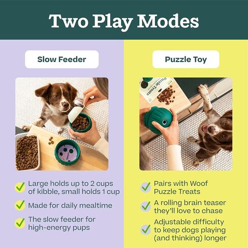 WOOF Walkabout - Enrichment Dog Toys Puzzle and Treat Dispenser - Adjustable Difficulty for Kibble and Treats - Durable Rubber - Easy to Clean - Small in Saudi Arabia