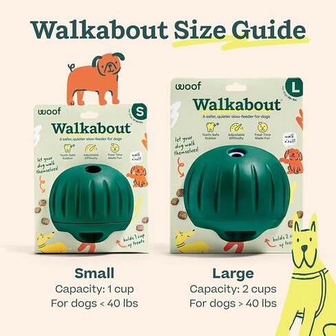WOOF Walkabout - Enrichment Dog Toys Puzzle and Treat Dispenser - Adjustable Difficulty for Kibble and Treats - Durable Rubber - Easy to Clean - Small in Saudi Arabia