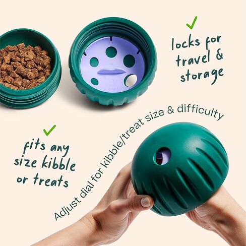 WOOF Walkabout - Enrichment Dog Toys Puzzle and Treat Dispenser - Adjustable Difficulty for Kibble and Treats - Durable Rubber - Easy to Clean - Small in Saudi Arabia