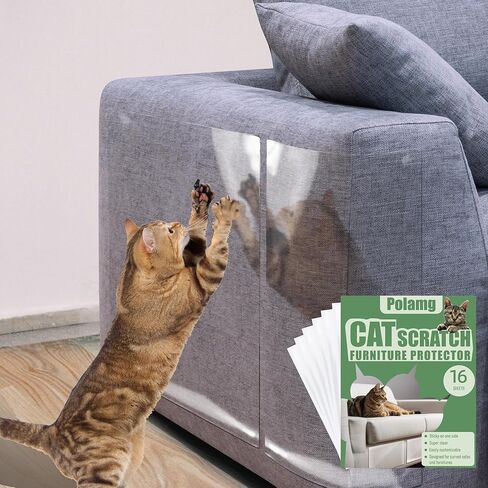 Anti-Cat Scratch Furniture Protector-12-Pack –Single-Sided, Heavy-Duty Self-Adhesive Tape, No-Residue for Couch, Doors & Walls - with 52 Twist Pins in Kuwait