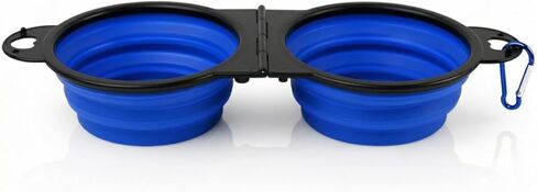 Bee Neat Adjustable Pet Bowl with 2 Size Options – Foldable Travel Dog & Cat Bowl 12.5 x 4.3 x 2, Collapsible Food & Water Bowl for Walking, Hiking & Outdoor Travel, Blue in Kuwait