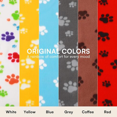 LINENLUX Cute Dog Blanket for Small Medium Dogs 6-Pack Soft Stretchy Fleece Blankets for Pet Cat Puppy Warm Wrinkle-Resistant Throw for Couch Bed Outdoor Mix 31x24 inch (Pack of 6) in Saudi Arabia