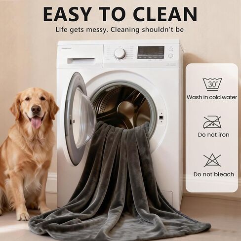 gogobunny Waterproof Blanket for Dogs and Cats, Reversible Flannel Double-Sided Furniture Protector for Couch Sofa Bed Against Spills & Pet Fur (60" x 80", Dark Grey/Light Grey) in Kuwait