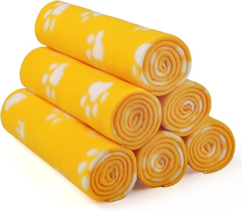 LINENLUX Cute Dog Blanket for Small Medium Dogs 6-Pack Soft Stretchy Fleece Blankets for Pet Cat Puppy Warm Wrinkle-Resistant Throw for Couch Bed Outdoor Mix 31x24 inch (Pack of 6) in Saudi Arabia
