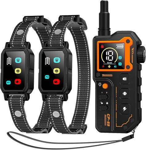 AI Dog Shock Collar 2 Dogs (10-120Lbs) - 3300FT Dog Training Collar with Remote, IPX7 Waterproof Collar with Beep, Vibration, Safe Shock for Large Medium Small Dogs, Keypad Lock and Flashing Light in Kuwait
