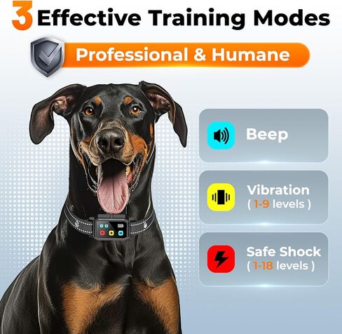AI Dog Shock Collar 2 Dogs (10-120Lbs) - 3300FT طوق تدريب الكلاب مع جهاز تحكم عن بعد، IPX7 طوق مقاوم للماء مع صوت تنبيه، اهتزاز، صدمة آمنة للكلاب الصغيرة والمتوسطة الكبيرة، قفل لوحة المفاتيح والضوء الوامض in Kuwait