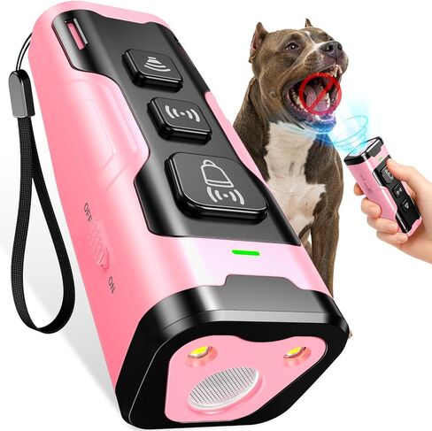 Stop Dog Barking Fast & Safely, Ultrasonic Bark Deterrent for Indoor Outdoor Use, Anti Barking Device for Dogs with 4 Modes, 50ft Range, Easy to Use No Bark Device for a Quieter Home in Kuwait