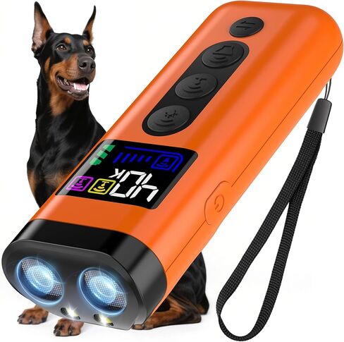 Dog Bark Deterrent Device – 65FT Range Anti Barking Device for Dogs, Stops Neighbor’s Dog Barking with 3 Ultrasonic Frequencies (25/30/40kHz) & 5 Sound Modes, for Indoor & Outdoor Training in Kuwait