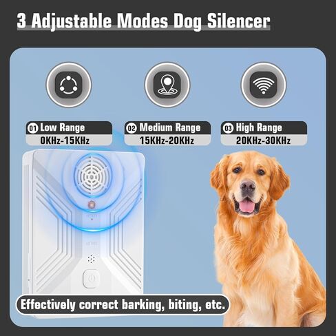 Anti Barking Devices, 3 Modes Ultrasonic Bark Box, Dog Bark Deterrent Devices, Dog Barking Stopper, Anti Barking Device for Dogs Long Range 50ft, Barking Control Devices for Dog Training in Outdoor in Kuwait