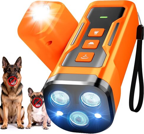 Dog Bark Deterrent Devices, 6 Modes 3X Ultrasonic Anti Barking Device for Dogs, 33 FT Range Barks No More Indoors Neighbor Outdoors with Flashlight,Dog Training Device in Kuwait