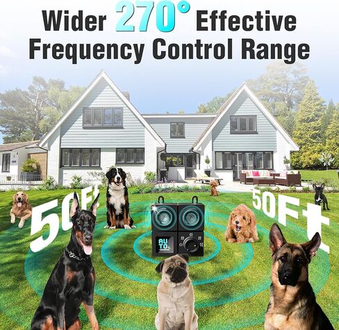 Anti Barking Device for Dogs, Ultrasonic Dog Bark Deterrent Devices with 4 Modes Up to 50ft (270°), Dog Barking Deterrent Devices, Bark Box, Barking Control Devices for Dog Training in Outdoor/Indoor in Kuwait