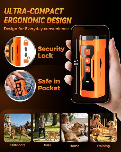 Dog Bark Deterrent Devices, 6 Modes 3X Ultrasonic Anti Barking Device for Dogs, 33 FT Range Barks No More Indoors Neighbor Outdoors with Flashlight,Dog Training Device in Kuwait