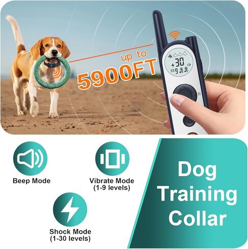 MIMOFPET Wireless Dog Fence System for 2 Dogs - Up to 3500ft Adjustable Electric Fence,Waterproof Training Collar Rechargeable,Pet Containment System for Large Medium Dogs in Kuwait