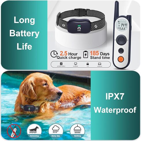 MIMOFPET Wireless Dog Fence System for 2 Dogs - Up to 3500ft Adjustable Electric Fence,Waterproof Training Collar Rechargeable,Pet Containment System for Large Medium Dogs in Kuwait