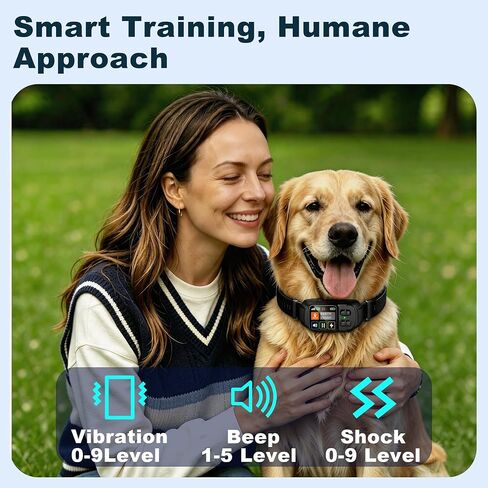 GPS Wireless Dog Fence System 2 in 1 Circular Rectangular Boundary 49-6500ft 3 Training Modes Magnetic Charging Waterproof No Subscription Dog Collar for All Dogs (Black) in Kuwait