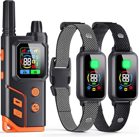 2In1 Wireless Dog Collar Fence System & Correction Collar, Invisible Electric Fence for Dogs Remote Range 25-3500ft, 4 Training Modes, Rechargeable Waterproof Pet Containment for Outdoor (Black Grey) in Kuwait