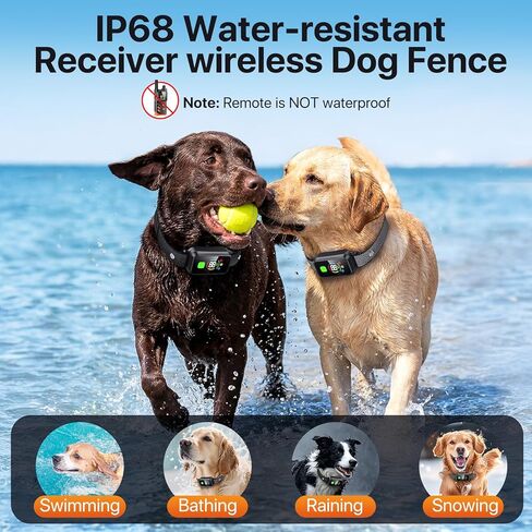 2In1 Wireless Dog Collar Fence System & Correction Collar, Invisible Electric Fence for Dogs Remote Range 25-3500ft, 4 Training Modes, Rechargeable Waterproof Pet Containment for Outdoor (Black Grey) in Kuwait
