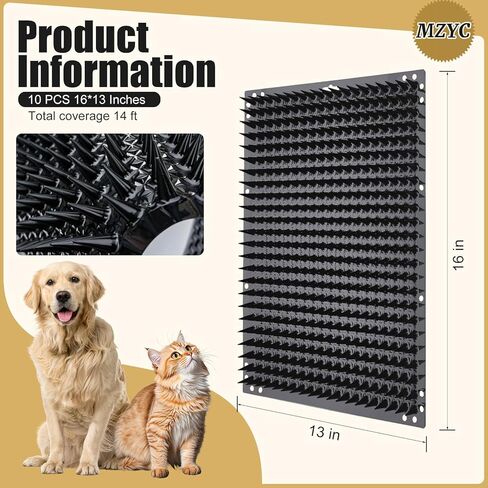 10 Pack Scat Mat for Dog with Spikes, Scat Mat Keep Dogs Off Couch, Dog Repellent Mat Deterrent Indoor, Training Pads Keep Dogs Off Bed&Desk, 16 x 13 Inch Garden Scat Mats Outdoor&Indoor in Kuwait