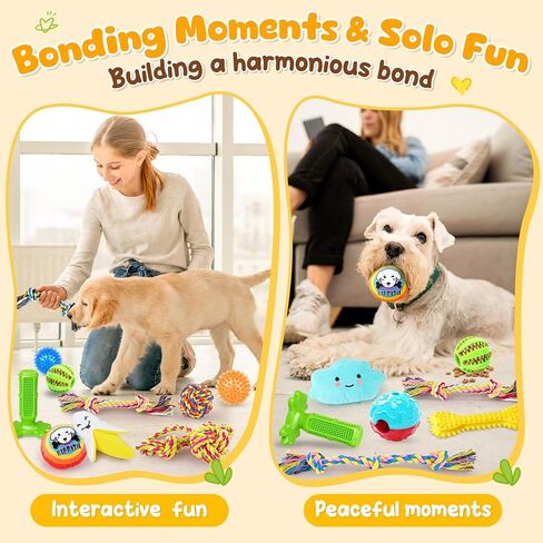 KIPRITII 25 Pack Various Dog Toys Set – Ideal for Teething, Entertainment & Interactive Play, Includes Puppy Toys, Rope Toys, Treat Balls and Squeaky Dog Toys in Kuwait