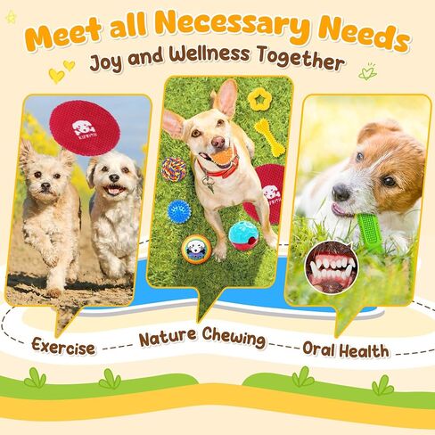 KIPRITII 25 Pack Various Dog Toys Set – Ideal for Teething, Entertainment & Interactive Play, Includes Puppy Toys, Rope Toys, Treat Balls and Squeaky Dog Toys in Kuwait